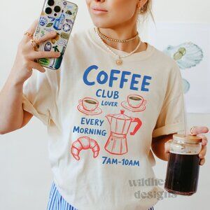 Coffee Club Shirt, Coffee Shirt, Coffee Lover Shirt - Heather Dust XS-2X
